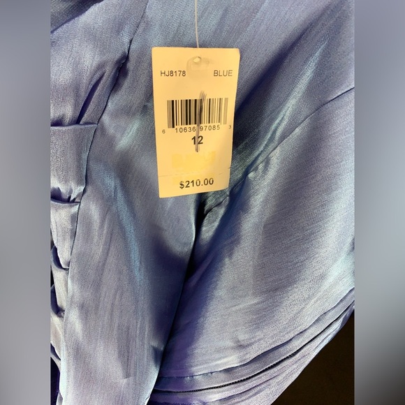 Womens NWT Vintage Tadashi Shoji Blue Sheen Gypsy V-Neck Short Sleeve Top Sz 12 - Picture 4 of 5